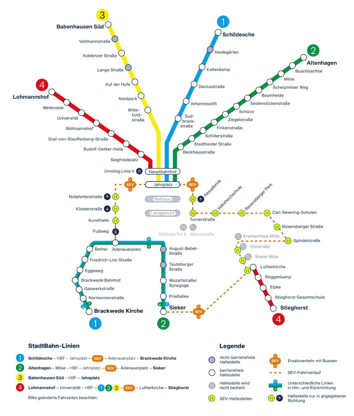 Grafik: Änderungen StadtBahn und Ersatzverkehr | gültig 19.7.-10.8.