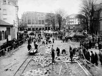 Bauarbeiten am Jahnplatz von 1927
