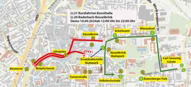 Umleitung der Linien 21 (Kurzfahrten) und 29 am 14.9. ab 12:00 Uhr