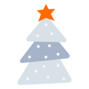 Piktogramm eines Weihnachtsbaums mit Stern auf der Spitze.