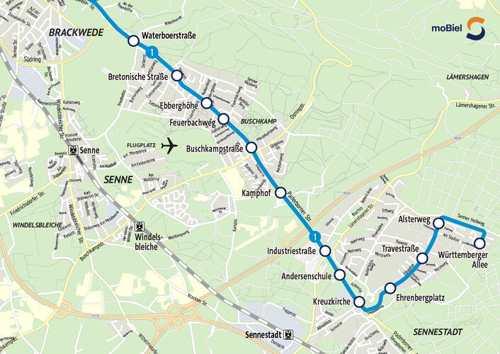 Mobilitätslinie | Vorzugsvariante: Württemberger Allee