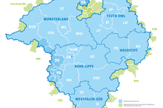 Karte des WestfalenTarif-Tarifraums