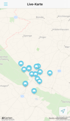 Live-Karte der E-Autos von CITYca