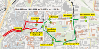 Umleitung der Linie 23 am 14.9. ab 12:00 Uhr