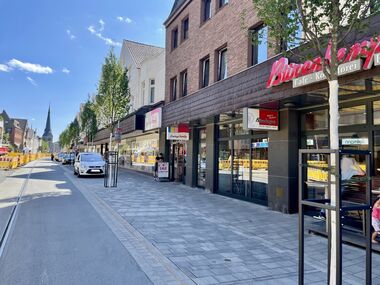 Aufnahme des Straßenbildes im fertigen 1. Bauabschnitt