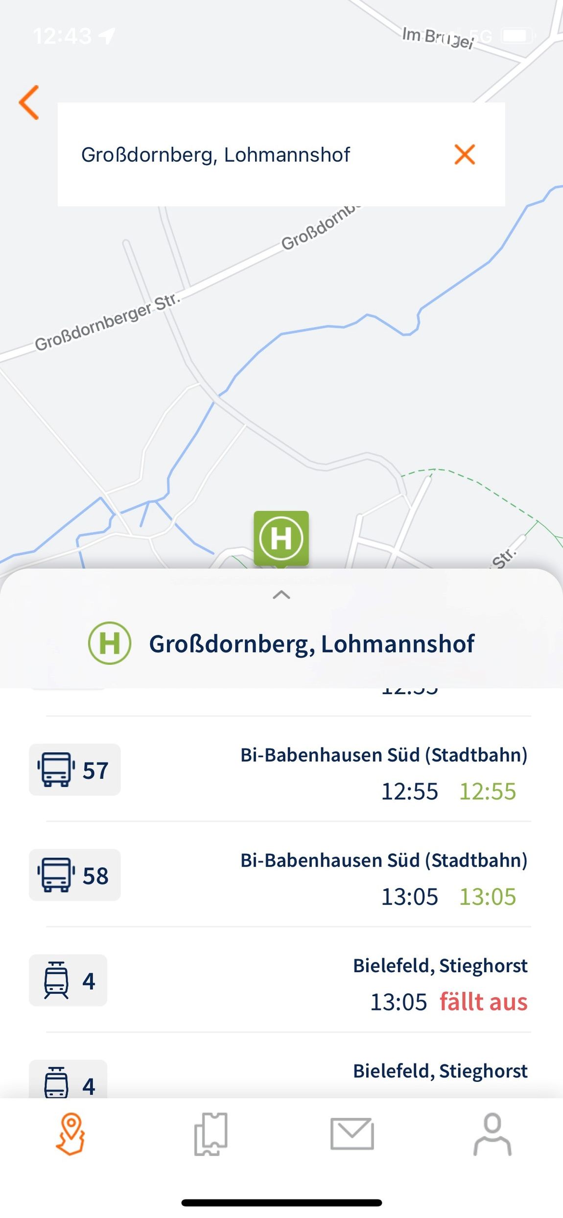Abfahrtsmonitor moBiel YOU App Abfahrtsmonitor moBiel YOU App