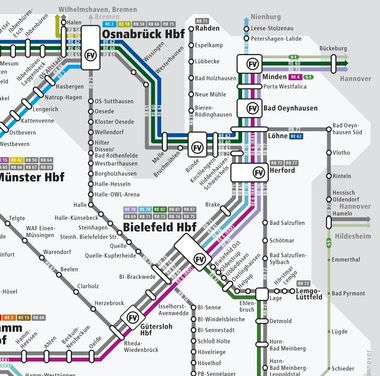 Ausschnitt aus dem Liniennetzplan für WestfalenTarif und NRW