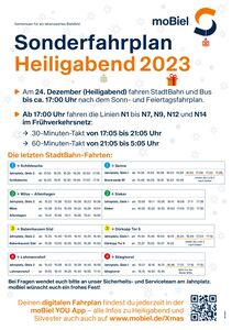 Heiligabend 2023: letzte StadtBahn-Fahrten ab Jahnplatz Heiligabend 2023: letzte StadtBahn-Fahrten ab Jahnplatz