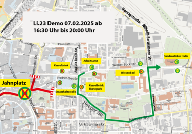 Geplante Umleitung Linie 23 am 7.2. ab 16:30 Uhr