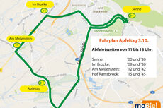 Shuttleverkehr zum Bielefelder Apfeltag 2018 Shuttleverkehr zum Bielefelder Apfeltag 2018
