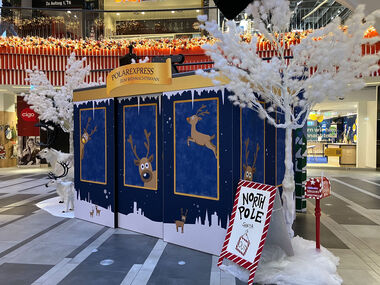 Der Polarexpress der Stadtwerke Bielefeld im Untergeschoss des Looms