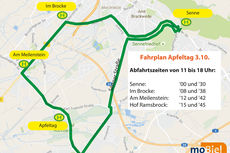 Shuttleverkehr zum Bielefelder Apfeltag 2018 Shuttleverkehr zum Bielefelder Apfeltag 2018
