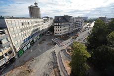 Baustelle am Jahnplatz mit Blick zum Kesselbrink Baustelle am Jahnplatz mit Blick zum Kesselbrink