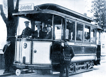 Die Straßenbahn um 1900 – historische Aufnahme