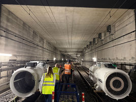 Arbeiten im Bielefelder StadtBahn-Tunnel