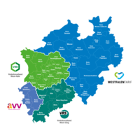 WestfalenTarif: Karte von NRW mit allen Tarifgebieten