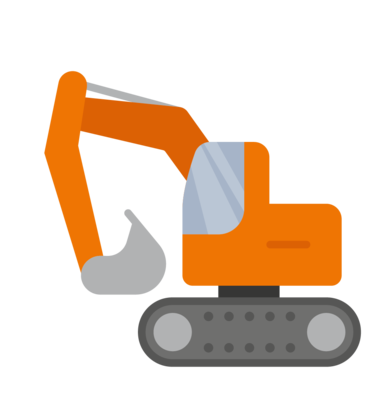 Baustellen Bagger